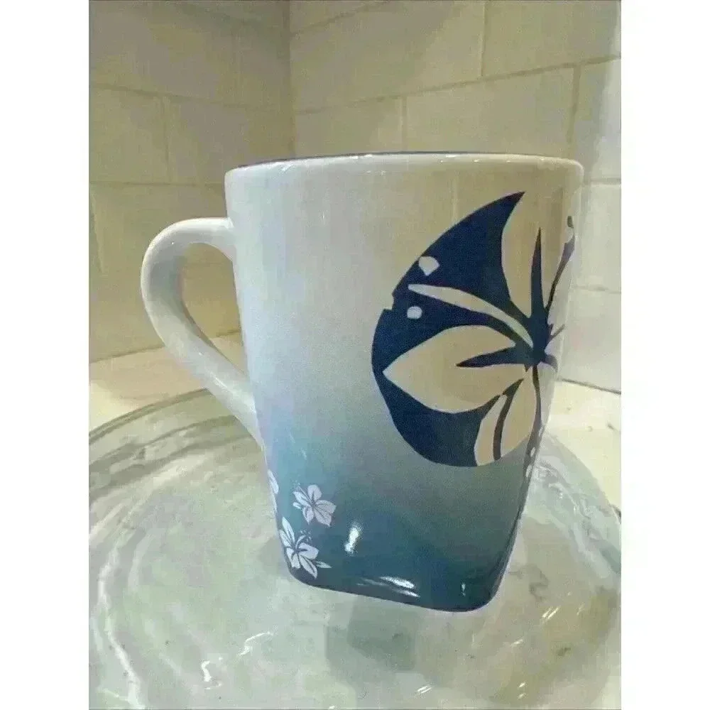 Disney IT'S A SHORE THING Mug Flower Floral Blue Hibiscus Coffee Tea